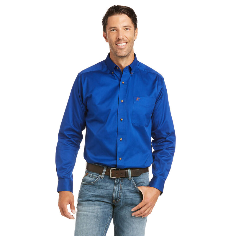 Ariat Hemden Herren - Solid Twill Fitted Blau ( PJYUL-2037 )